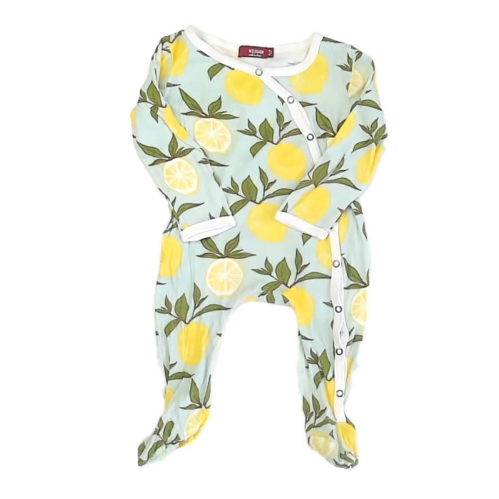 Milk Barn Girls Lemons 1-piece footed Pajamas size: 6-9 Months